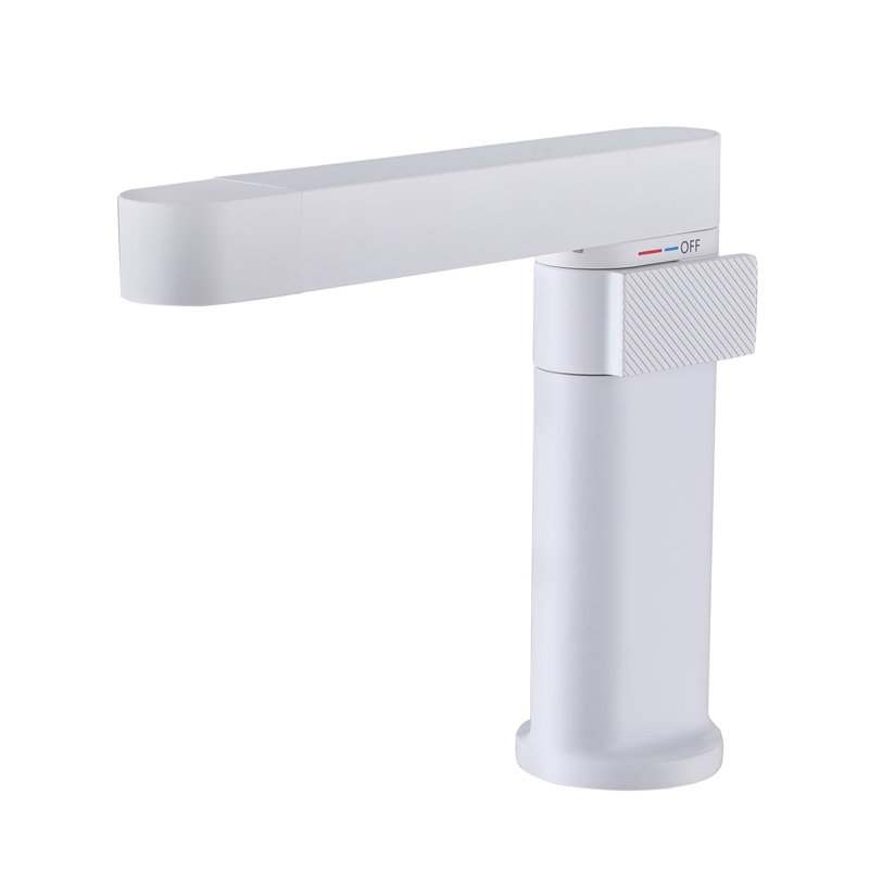 Modern 7.2" Pull-Down Bathroom Faucet with Digital Temperature Display, White