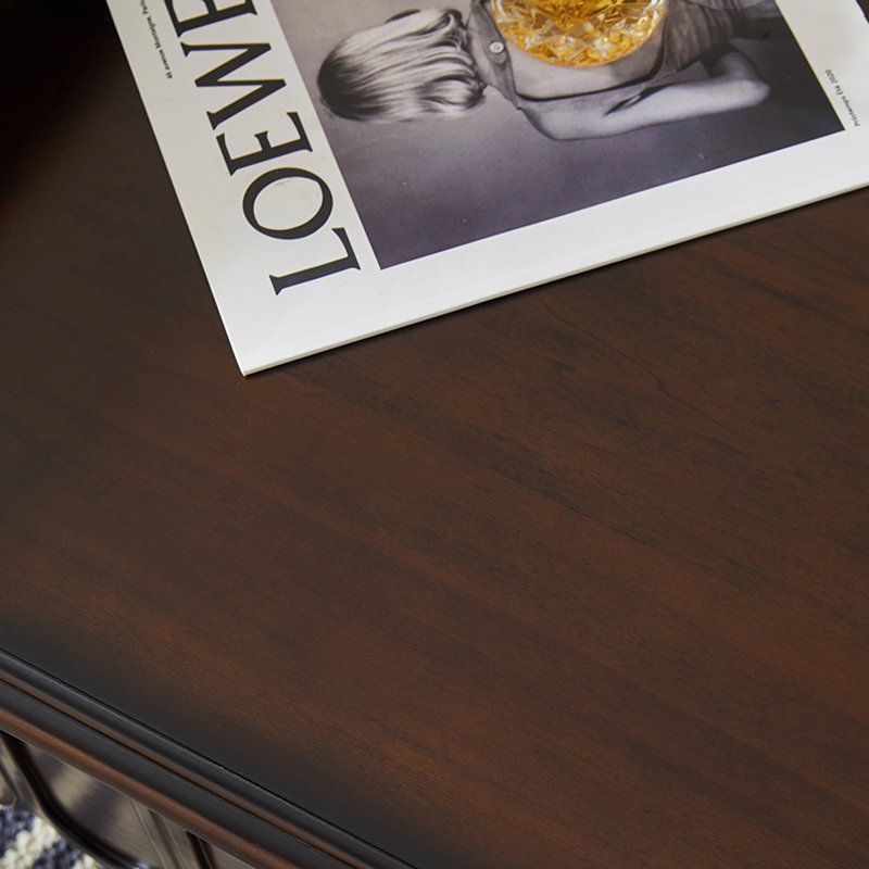 American retro square solid wood coffee table