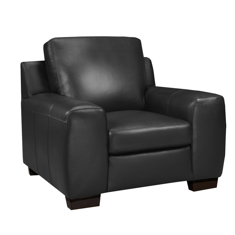 Fauteuil Lynsey, Cuir corbeau