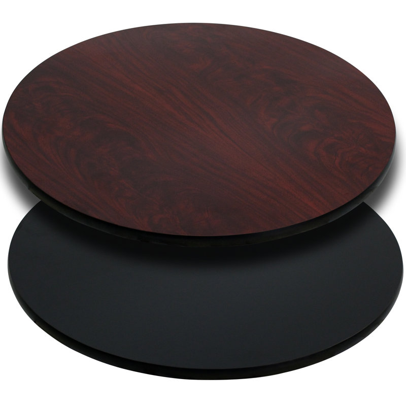 Plateau de table rond en stratifié Glenbrook, Noir ou acajou, Ensemble de 20, Ronde de 30 po
