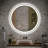 Gaulrapp Frameless Rounded Anti Fog LED Lighted Dimmable Wall Mounted Bathroom Vanity Mirror-2083067517
