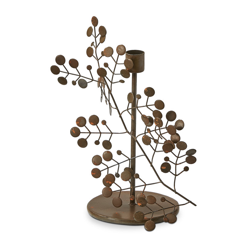 Chandelle en métal, Noir, H 9 po x l 4,25 po x P 8,75 po