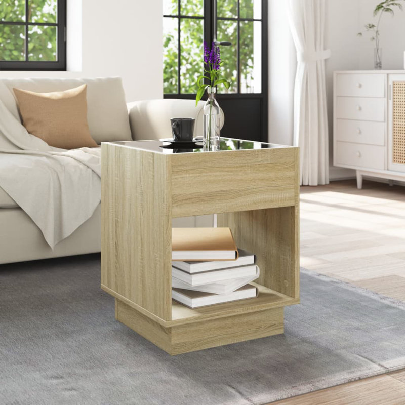 Dalten Coffee Table with Storage, 50cm H x 40cm L x 40cm W, Sonoma Oak