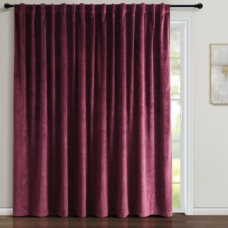 Brundige Solid Room Darkening Thermal Curtain Panels, Plum