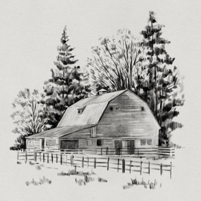 Croquis de grange lointaine I