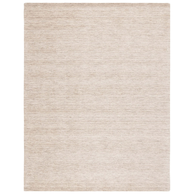 Funchess Handloomed Wool Cotton Rug in Beige, Rectangle 8' x 10'