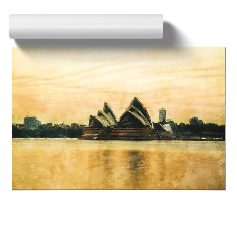 Sydney Opera House Painting - Frameless Print, 30cm H x 42cm W x 0.1cm D