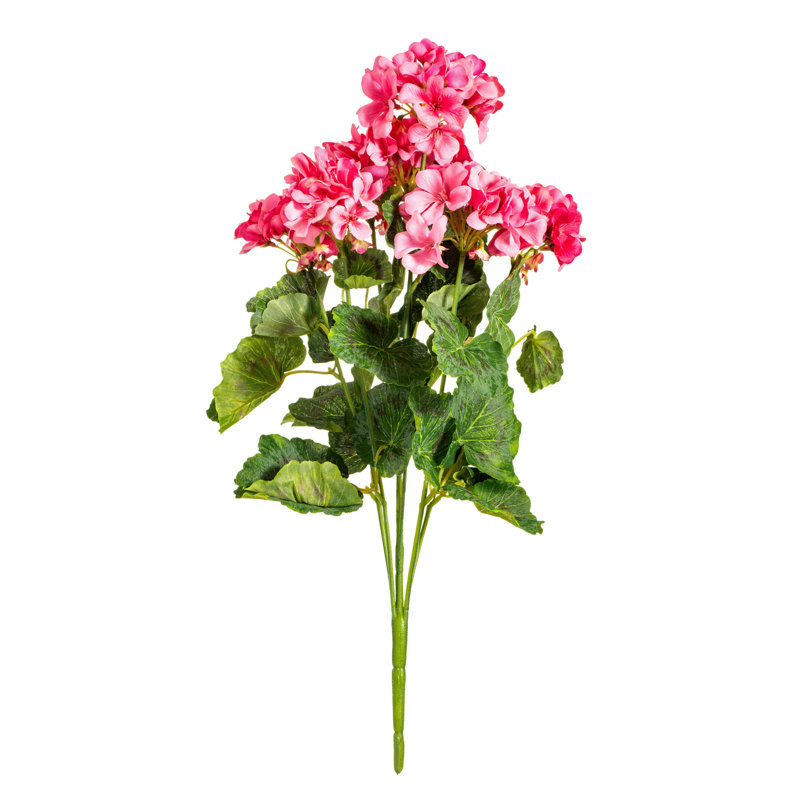 Buisson de géranium artificiel 19,5 po, corail