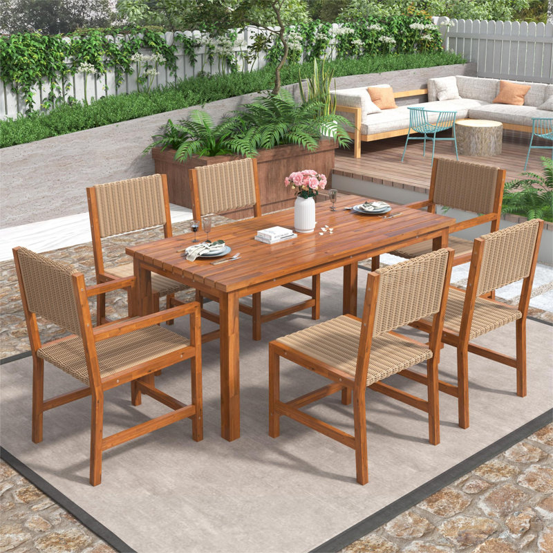 Waterford 6 - Person Garden Lounge Set with Cushions, Beige, Brown