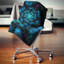 Fleur fractale parfaite en noir et bleu - coussin à imprimé floral-30719929-30719933