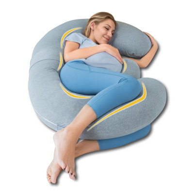  E-shaped Pregnancy Pillow, Full Body Maternity Pillow For Side Sleepers 60 Inch-support For Back, Legs, Belly, Hips, Gray