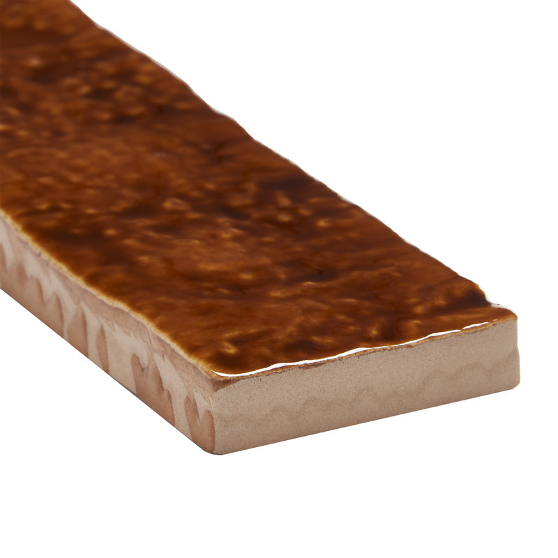 Virtuo 1.5" x 9" Crackled Ceramic Subway Wall Tile (4.94 Sq. Ft. / Case), Brown