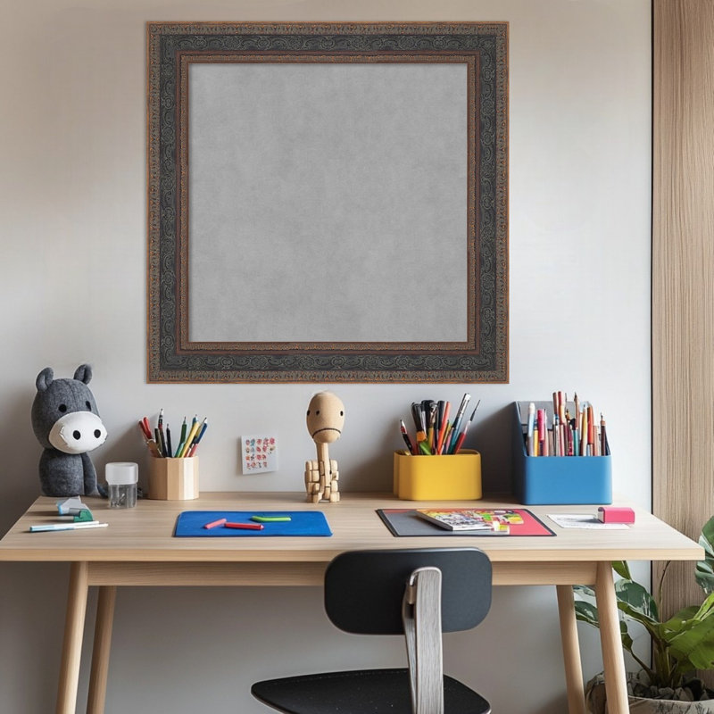 Tableau magnétique encadré bronze vieilli Attic - Tableau magnétique, tableau d'organisation, H 25 po x l 25 po