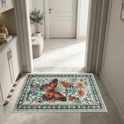 Tapis cassés à motif floral rétro blanc cassé pour le salon, doux et confortable, convenant à toutes les saisons, facile à entretenir, tapis de sol intérieur lavable à la machine, ferme sous la table convenant à la chambre à coucher, à la salle à manger, au bureau, au patio, au balcon, à la maison