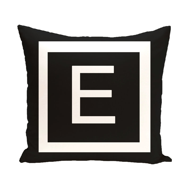 Reversible Throw Pillow, Raven / White, 20" H x 20" W x 2" D, E