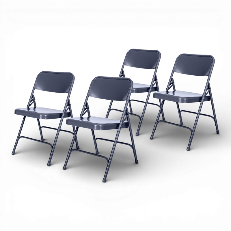 Bernadine Stackable Folding Chair Set of 4, Bleu