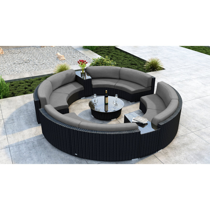 Thornaby 8 - Person Patio Conversation Set with Cushions, Canvas Charcoal Sunbrella® Canvas