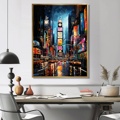New York City Time Square Lights II - art mural encadré New York City