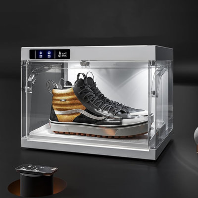 Shoe Storage Box With Smart Control Doors And LED Lights, Stackable Large Shoe Containers For Sneakers(1 Pcs)