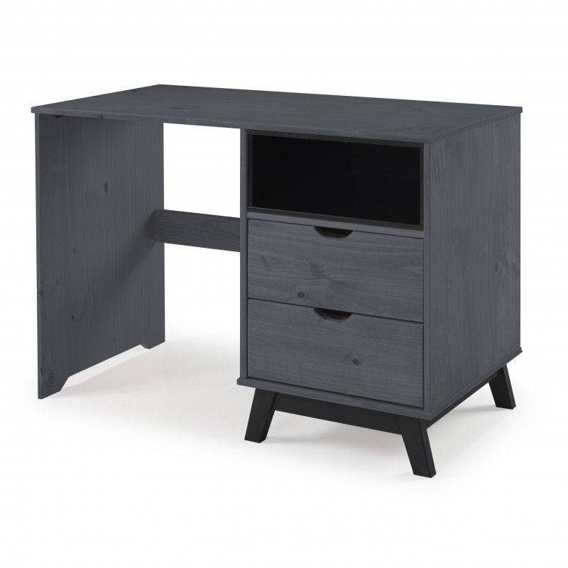 Akshara Solid Wood Top Writing Desk, Grey