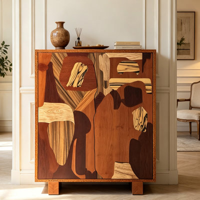 Console en bois massif de style vintage français