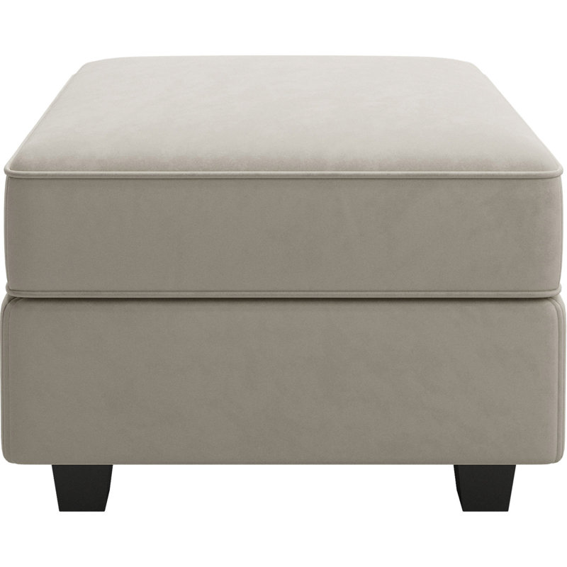 Nairoby 26.4'' Wide Upholstered Storage Ottoman Footstool Module Part for Sectional Sofa, Gray Velvet
