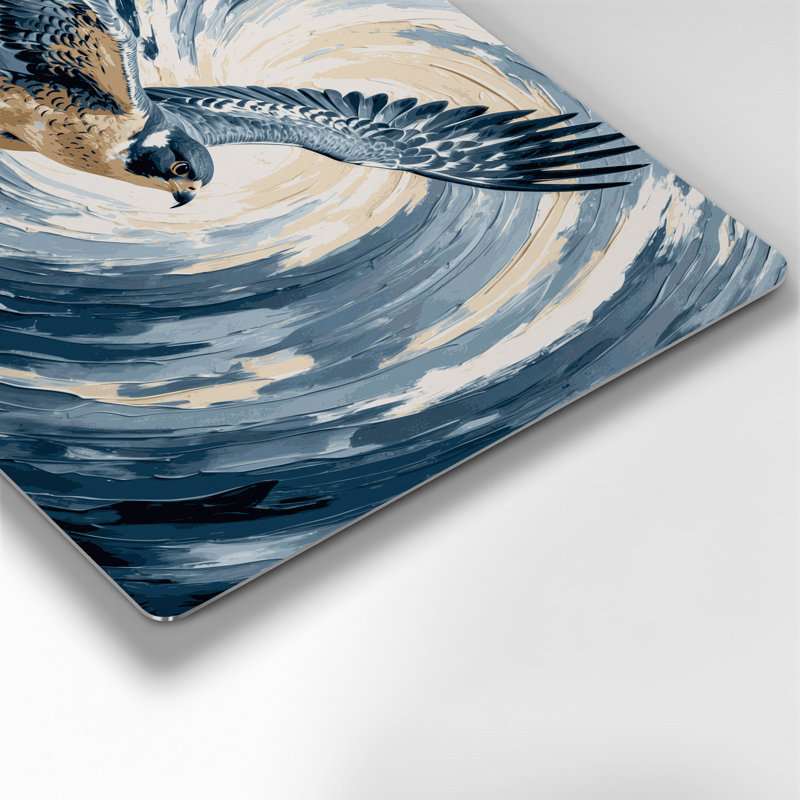 Oiseaux, art mural bleu faucon pèlerin, H 11 po x l 14 po