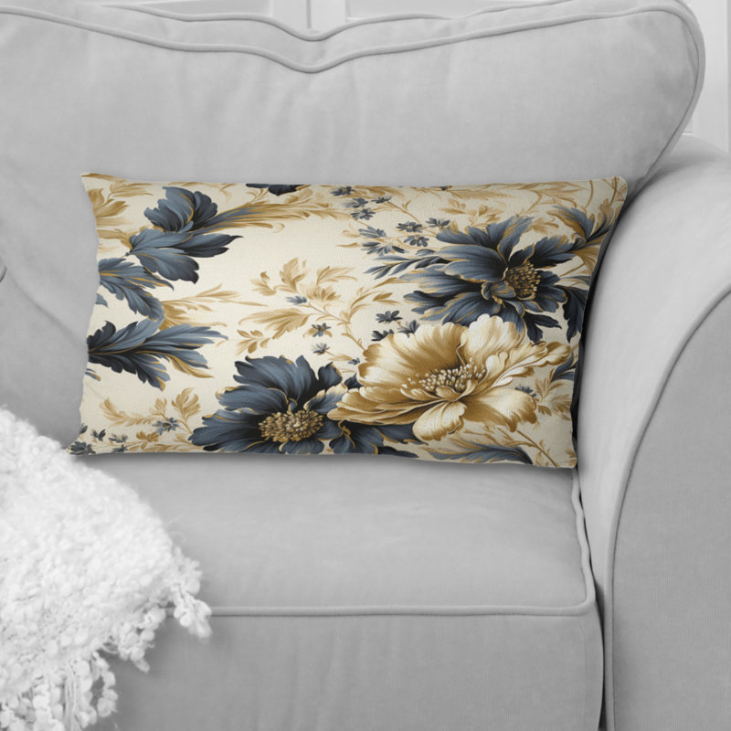 Coussin en polyester doré et doré