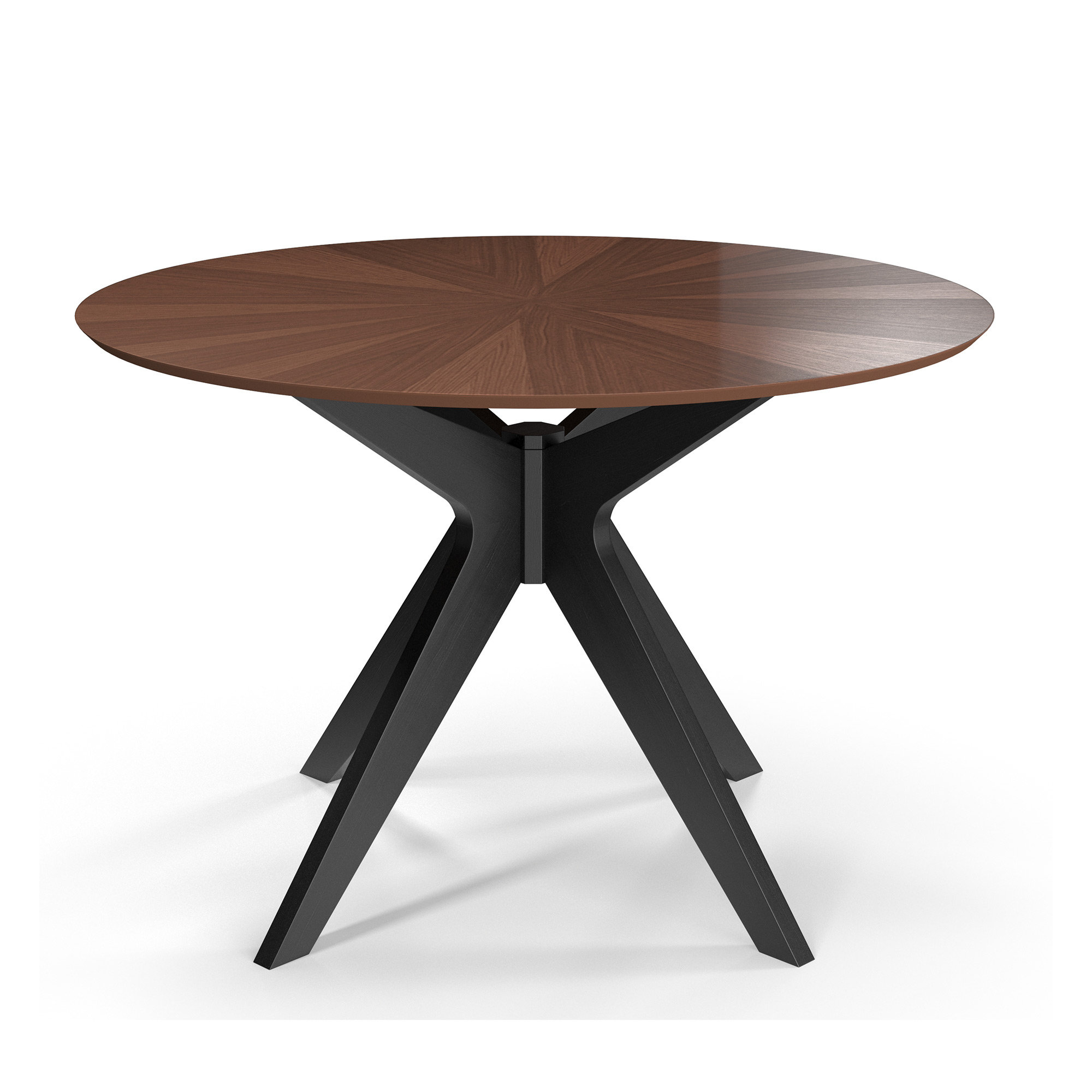 Fenway 47" Wood Dining Table, Walnut Top/Black Base