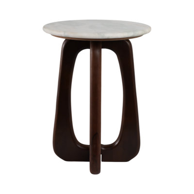 20X15" Marble Top Accent Table, Brown
