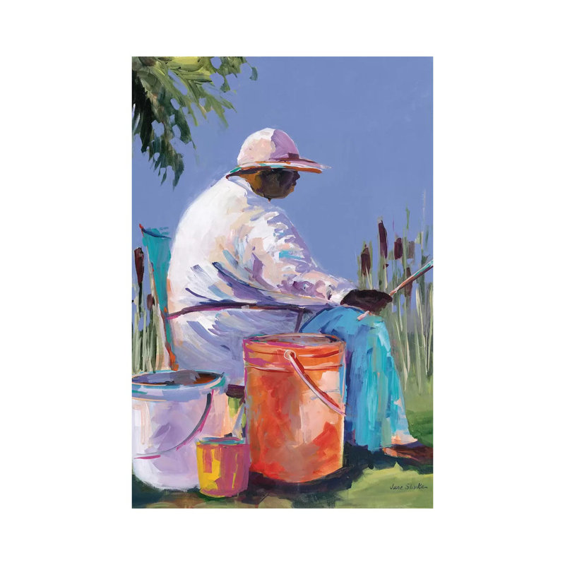 Sisters Fishing I by Jane Slivka - Wrapped Canvas Gallery-Wrapped Canvas Giclée, 101.6 cm H x 66.04 cm W