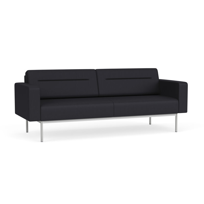 Canapé de réception Darsey, Sans alimentation, Noir Patriot Plus, Argent argent