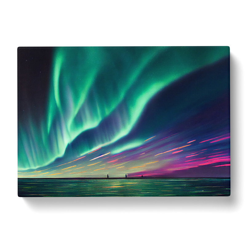 Eye Catching Northern Lights - Wrapped Canvas, 35cm H x 50cm W x 3cm D