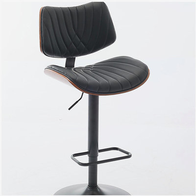 Tabouret de bar de style Mid-Century de style moderne, tabouret de bar rotatif à 360 ° recouvert de cuir réglable en hauteur, convient pour îlot de cuisine / restaurant / café, ensemble de 2