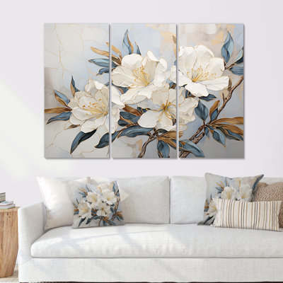 Minimalisme discret Rhododendron I - ensemble d'art mural Rhododendron
