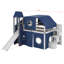 Lit mezzanine double avec tente et tour-1109981637