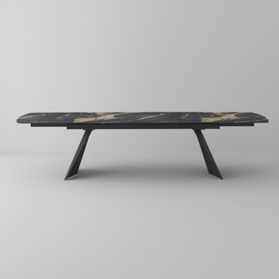 Joceline 78.8'' to 110.2” Extendable Oval Sintered Stone Dining Table For 10-12