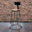 Tabouret à hauteur réglable de qualité commerciale avec dossier Flynn, noir -120996195-120996196