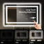 Miroir intelligent 40 x 32 pouces pour salle de bain, luminosité réglable, température de couleur de 3000 K à 6000 K, brouillard, compatibilité avec interrupteur mural, verre trempé de 5 mm, ul de 10% à 100%, 3 options de température, compatible,-186493639-186493633