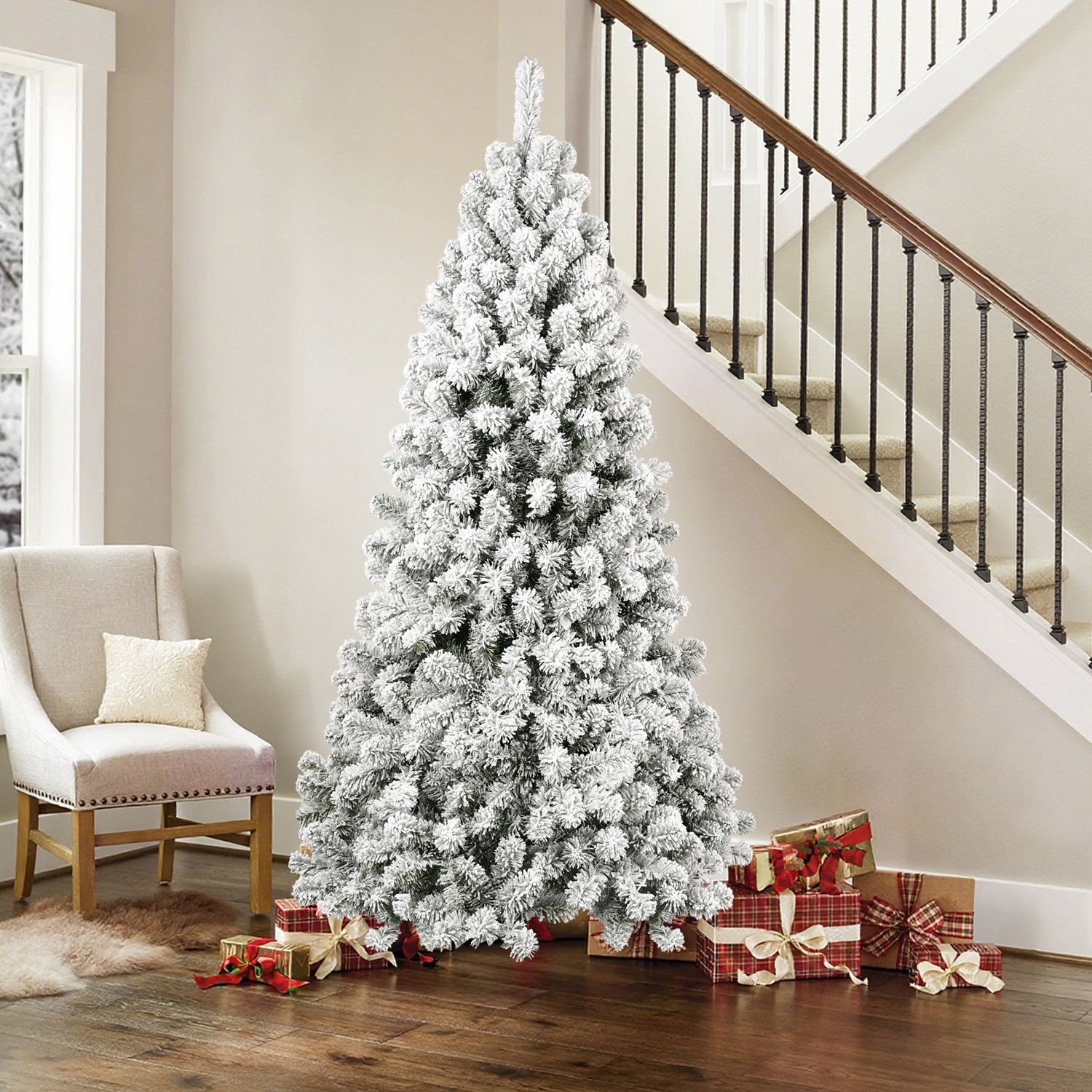 White Frosted Fir Christmas Tree, 8' H