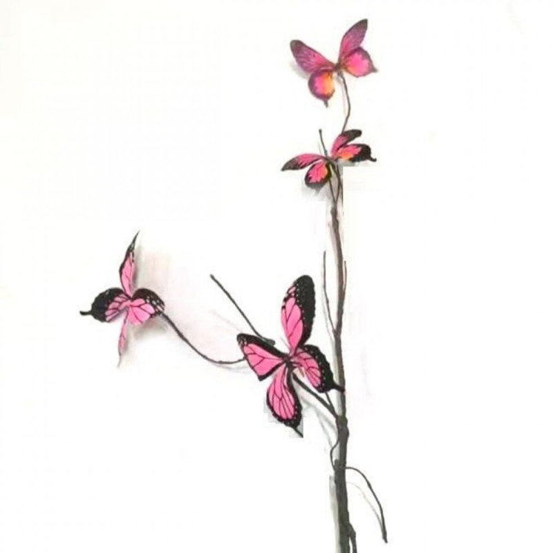 12 Pink Butterflies Pick