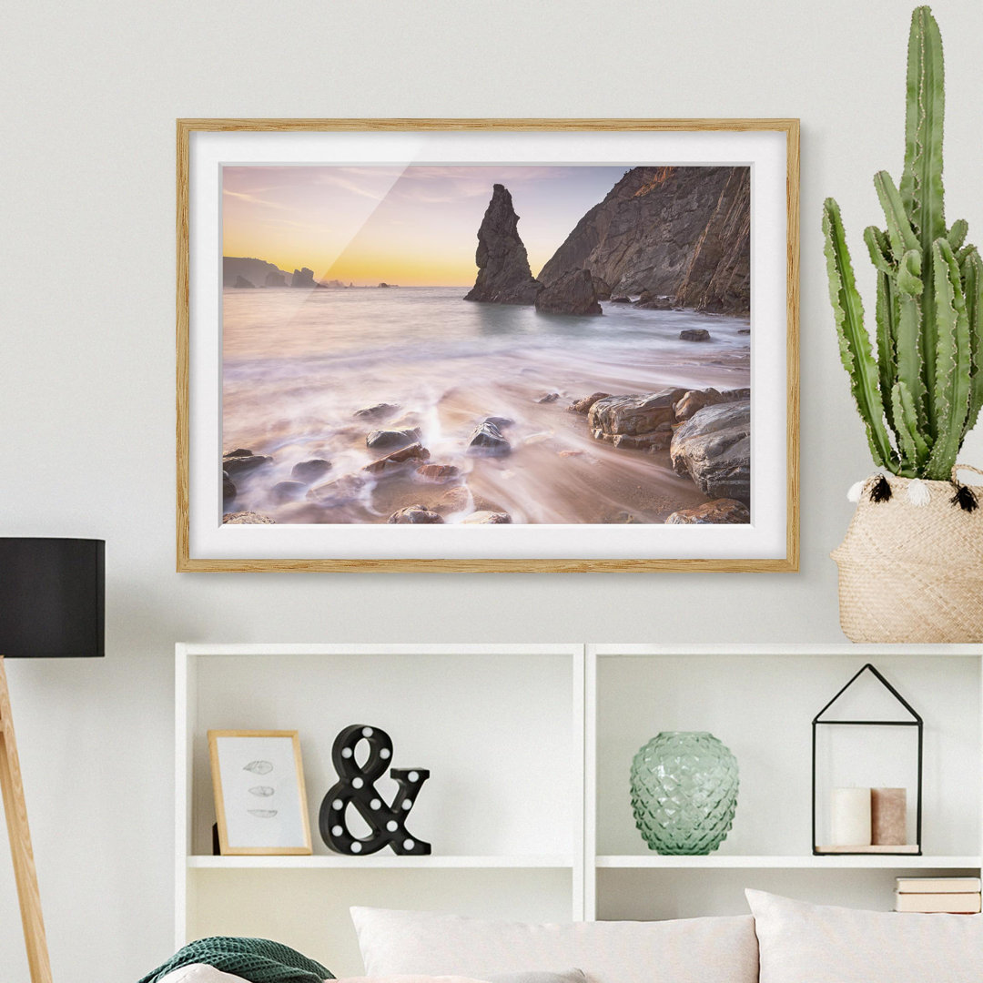 Gerahmtes Poster Spanish Beach at Sunrise