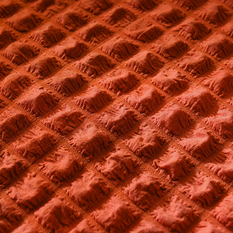 Housse pour canapé à coussins carrés / rectangulaires Bubble, Mélange de polyester café rouge, H 25 po x l 90 po x P 18 po
