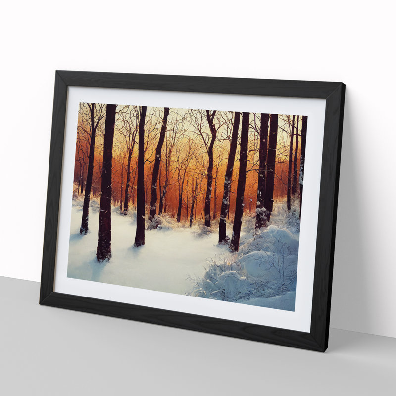 Miraculous Winter Forest - Framed Print, Black, 46cm H x 64cm W x 2cm D