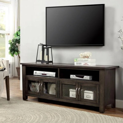 60.4"W Transitional 60" TV Stand, Gray