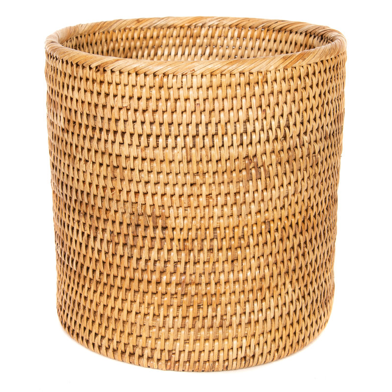Petite poubelle ronde Rael, Brun miel