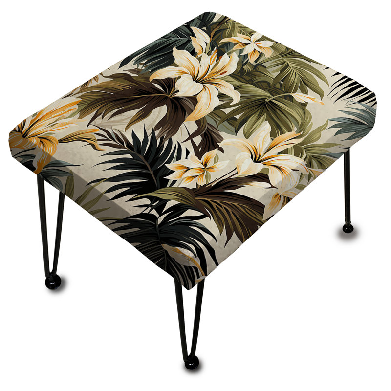 Cocoteraie motif tropical - repose-pieds rectangulaire tropical
