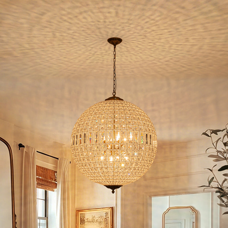 Engles 1 - Light Antique Bronze Pendant, 97cm H x 80cm W x 80cm D, 8 Lights