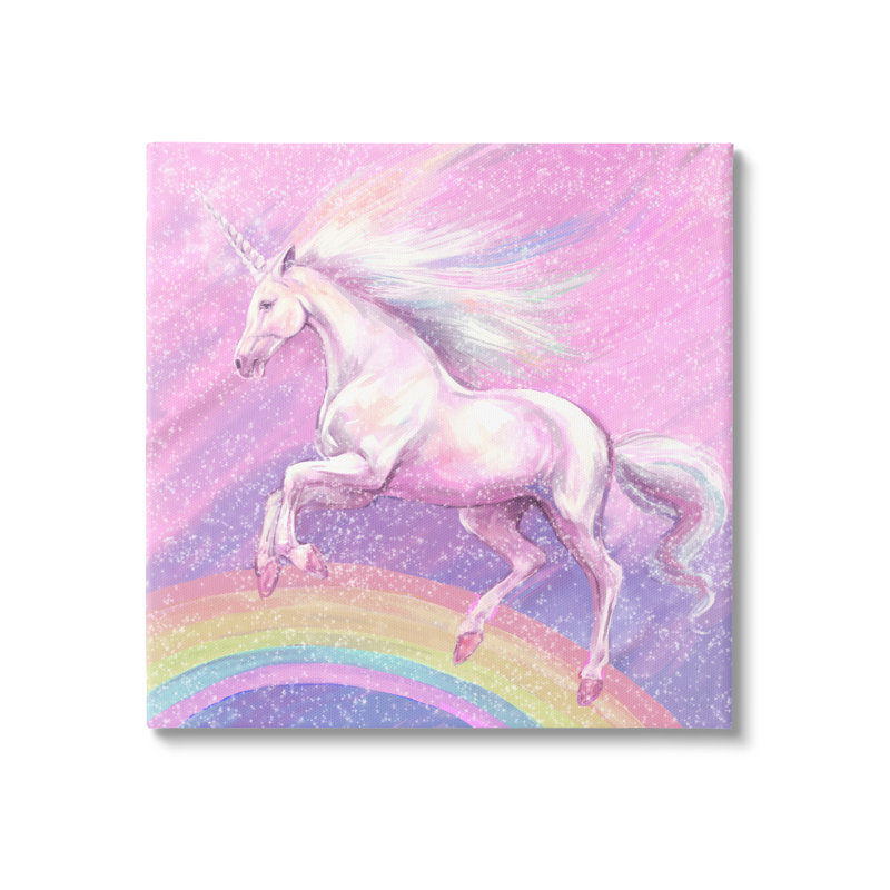«Unicorn Over Rainbow» par Ziwei Li, H 24 po x l 24 po x P 1,5 po