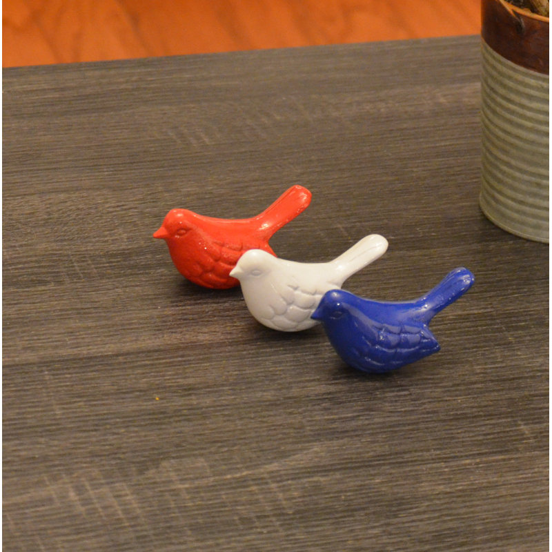 Figurine oiseau, Bleu / Rouge / Blanc